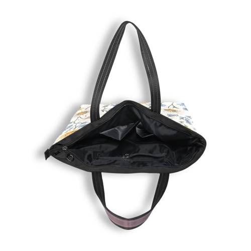 Image of Women Turtle Tote Bag Polyester Handbag Zippered Tote Bag Turtle Tote Purses,Summer Beach Tote Bag