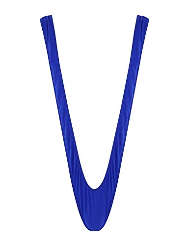 Hularka Men's High Cut Thong One-Piece Bodysuit Swimsuit Bathing Suit Mankini Underwear Lingerie Blue Medium #TOP8