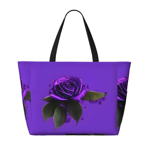 Sac à bandoulière imperméable motif fleurs violettes et noires taille unique - 2