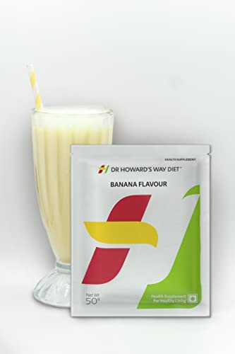 Image of Dr Howard's Way Diet | Total Food Replacement | Banana Shake For Weight Loss & Management | Healthy Meal Replacement | Essential 13 Vitamins & 14 Minerals | Less than 200 Calories Per Meal Pack | For Men & Women | 50Gm (Vegetarian)