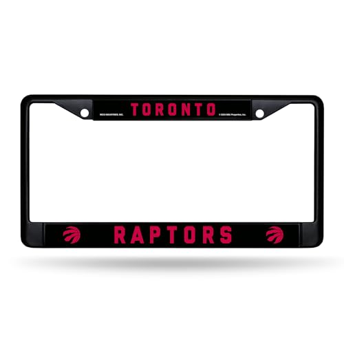 Rico Industries NBA Basketball Toronto Raptors Black Chrome Frame with Decal Inserts 12" x 6" Car/Truck Auto Accessory