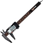 FineSource Electronic Digital Caliper Inch/Metric Conversion 0-6 Inch/150 mm Carbon Fiber Gauge Micrometer Extra Large LCD Screen Auto Off Featured Measuring Tool (Black)