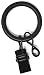 Urbanest Set of 40 1-inch Metal Curtain Rings with Clips and Eyelets, Fits Up To 3/4 Inch Rod, Matte Black