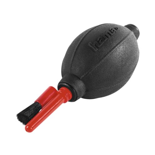 Hama Dust Ex Brush 55" Air Blower for Camera (Camera Cleaning for DSLR, Lenses, Eyepieces, Optics, Sensitive Surfaces, Air Blower with Valve System, 16.6 cm Length) Red/Black