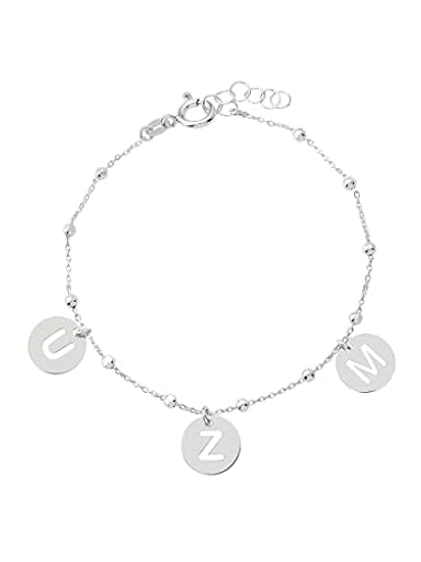 PlataJewels- Pulsera con Inicial Mujer Plata de Ley 925. Pulsera de Bolitas Personalizadas con Letras a elegir A-Z. Pulseras personalizadas con Iniciales. Regalo Mujer Ideal para Mama, Hermana, Niña. | Ya disponible en tu tienda friki favorita! En mundofriki.es!