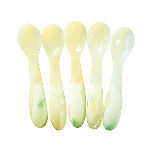 DUEBEL Mother of Pearl Caviar Spoons 4 Handmade Spoons for Restaurant Caviar Serving 5pcs