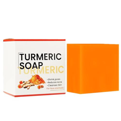 Jabón de cúrcuma de limpieza de extracto de jengibre suave natural, elimina rápidamente las bacterias, más suave, más suave, se utiliza para todos los tipos de piel (1, yellow)