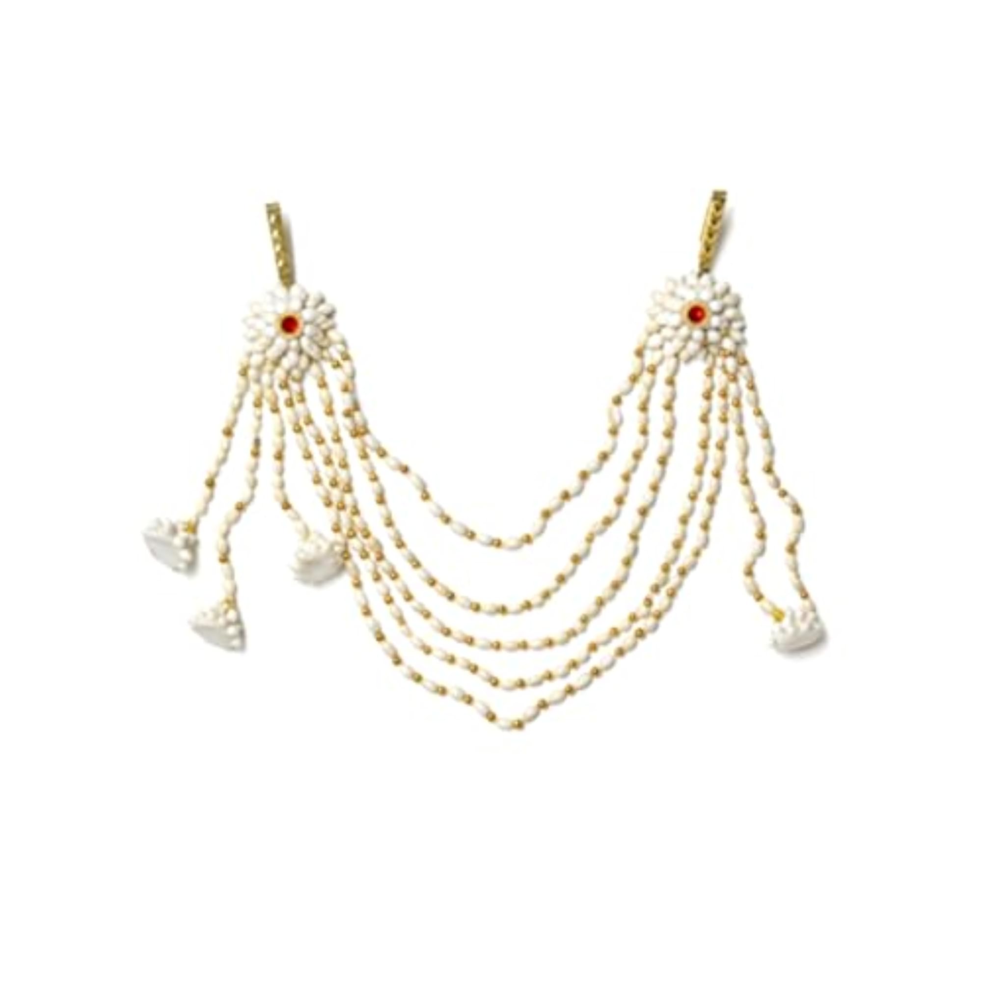 Handcrafted Mogra Buds Flower Jewellery Set with Stone Studs