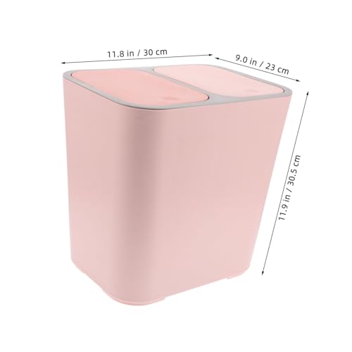 Caneca de Basura Rosada con Doble Compartimento y Tapa miniatura 2