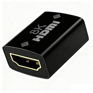 vgggrd 8K HDMI Kupplung Adapter, HDMI Verbinder 2.1 Buchse auf Buchse Kompatibel mit 8K@60Hz/ 4K@120Hz UHD 1080p für PC-Laptop, DVD-Player, Projektor, LCD, LED DisPlay(Schwarz)