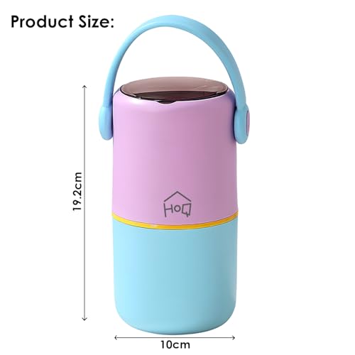 Image of House of Quirk 304 Stainless Steel Lunch Box - 820ml Double-Layer Portable Bento Box with Lid for Office Workers & Students (Purple /Blue)