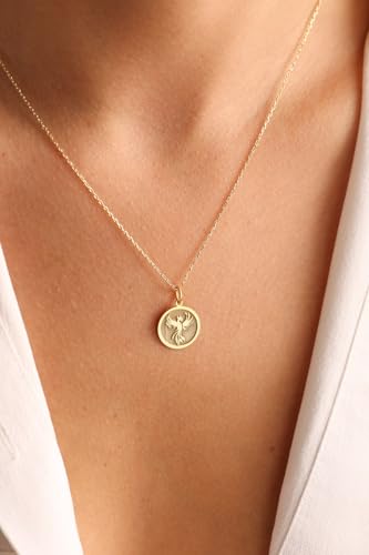 Collier Phoenix médaille anti-ternissement LKBEADS chaîne câble 45,7 cm - 3