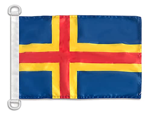 AZ FLAG - Aland Nautical Flag - 18'' x 12'' - For Outdoor and Boat - Aland - Finland Banner Knitted Polyester with Two Plastic Rings - Vivid Colors - 12x18 in - 45x30 Cm โ image 1