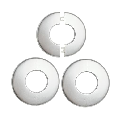 Heiixiao 2"/51mm Wall Split Flange, 3Pcs ABS Round Silver