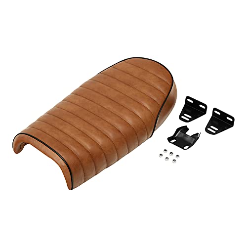 Flat Brat Brown Universal Cafe Racer Seat Vintage Saddle Compatible with Honda CB Yamaha XJ