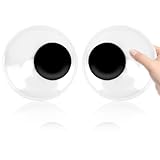 6 Inch Giant Googly Eyes, 2 PCS Large Wiggle Eyes Plastic Wiggle Googly Eye Self Adhesive Eyeball Stickers Black White Big Googlys Eye for DIY Crafts Halloween Christmas Tree Party Decorations