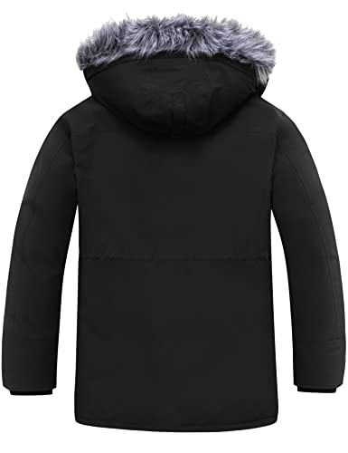 wantdo Men's Puffer Jacket Thick Winter Coats Warm Parka Outerwear with Faux Fur Hood2