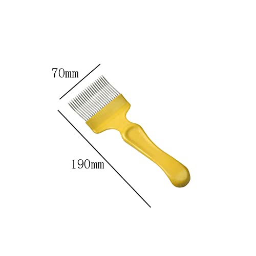 lasenersm-1-Piece-Beekeeping-Uncapping-Fork-Bee-Keeping-Uncapping-Fork-Bee-Honey-Uncapping-Fork-Stainless-Steel-Bee-Keeping-Tool-with-21-TinesYellow-Curved