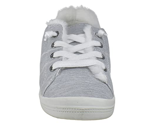 Shaboom Women's Fur Lining Lace Up Warm Canvas Sneaker3