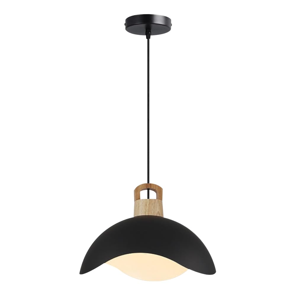 ZGDHWCR Flush Mount Ceiling Lighting Fixtures, Nordic Industrial Style Pendant Lamp, Black Metal Height Adjustable Chandelier, Corridor Coffee Shop Kitchen Island Decoration Hanging Light