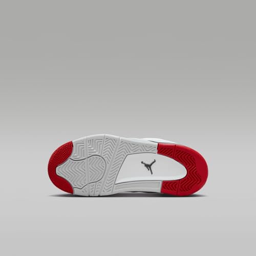 Jordan 4 RM Little Kids' Shoes (FQ7936-102, White/Black/Neutral Grey/Varsity Red)2