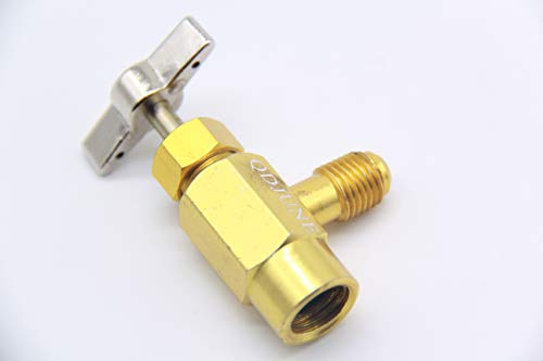 R134a Can Tap con rosca SAE 1/4" macho y 1/2" hembra para aire acondicionado miniatura 7