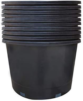 labworkauto Nursery Pot 1 Gallon 1 Gal 2 Gal 3 Gal 5 Gal 7 Gal 10 Gal 15 Gal Nursery Container Injection Molded Pot Fit for Plants Soil Growers or Hydroponics (10,10 Gallon)