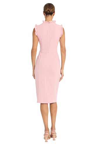 Image of Maggy London Womens Ruffle Neck and Armhole Sheath Dress