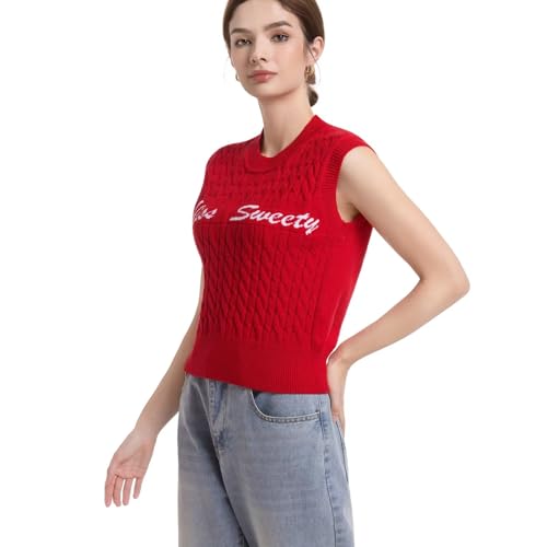 Image of Womens Sweater Vest Sleeveless Cotton Casual V Neck Pullover