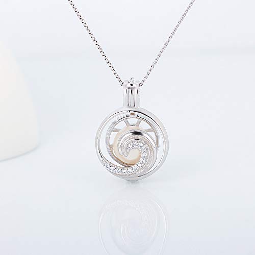 Lgsy 925 Sterling Silver Cz Wave Cage Pendants Crafting Charm For Diy Necklace Bracelet Jewelry Making #TOP4