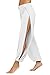 PACBREEZE Women's Yoga Harem Pants Side Slit Joggers Active Workout Sweatpants Beach Cover-up Pants(White, Large)