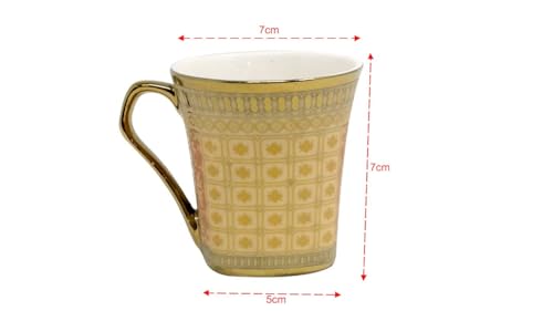 Image of U.P.C. Cup Set of 6 for Tea, Ceramic Tea Cups Set of 6, Microwave Safe Cup, Dishwasher Safe Cups, Bone-Ash Free Coffee Cups Set-150ml.