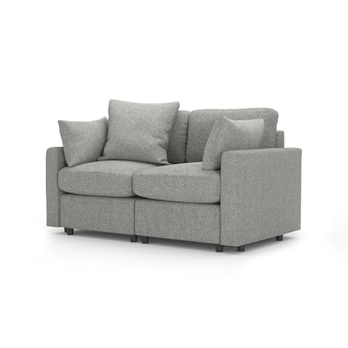 Lista de Love Seat Gris los 5 más buscados. 40 MODISOFA - LoveSeat | 2 Plazas | Gris Claro | Sofá Seccional Modular | Pillow Pack | Envío Gratis