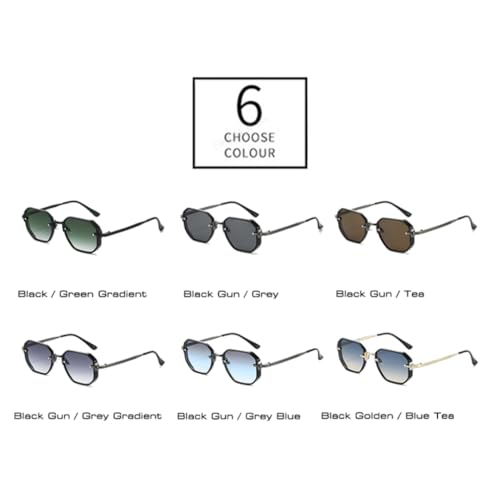 Lunettes de soleil luxe au design polygone et finitions rivets
