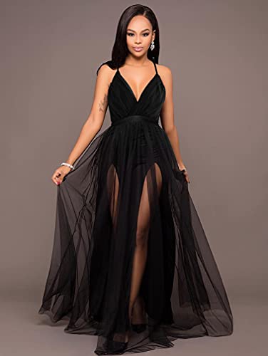 XXTAXN Women's Sexy Deep V Neck Split Cocktail Party Formal Bridesmaid Maxi Dress2