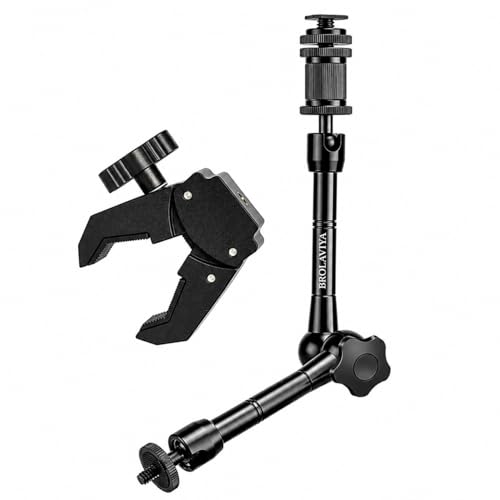 Image of BROLAVIYA 11 Inch Adjustable Magic Articulating Arm for DSLR Camera, LED Light, Flash Light, Monitor, Ring Light, Microphone, Aluminum Alloy