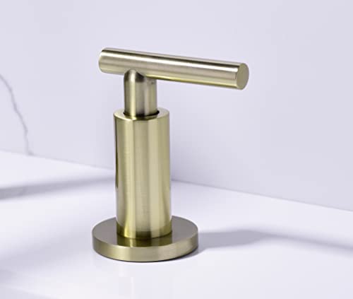 Robinet de lavabo chic à arc élevé avec 3 trous et double commande en laiton - 8