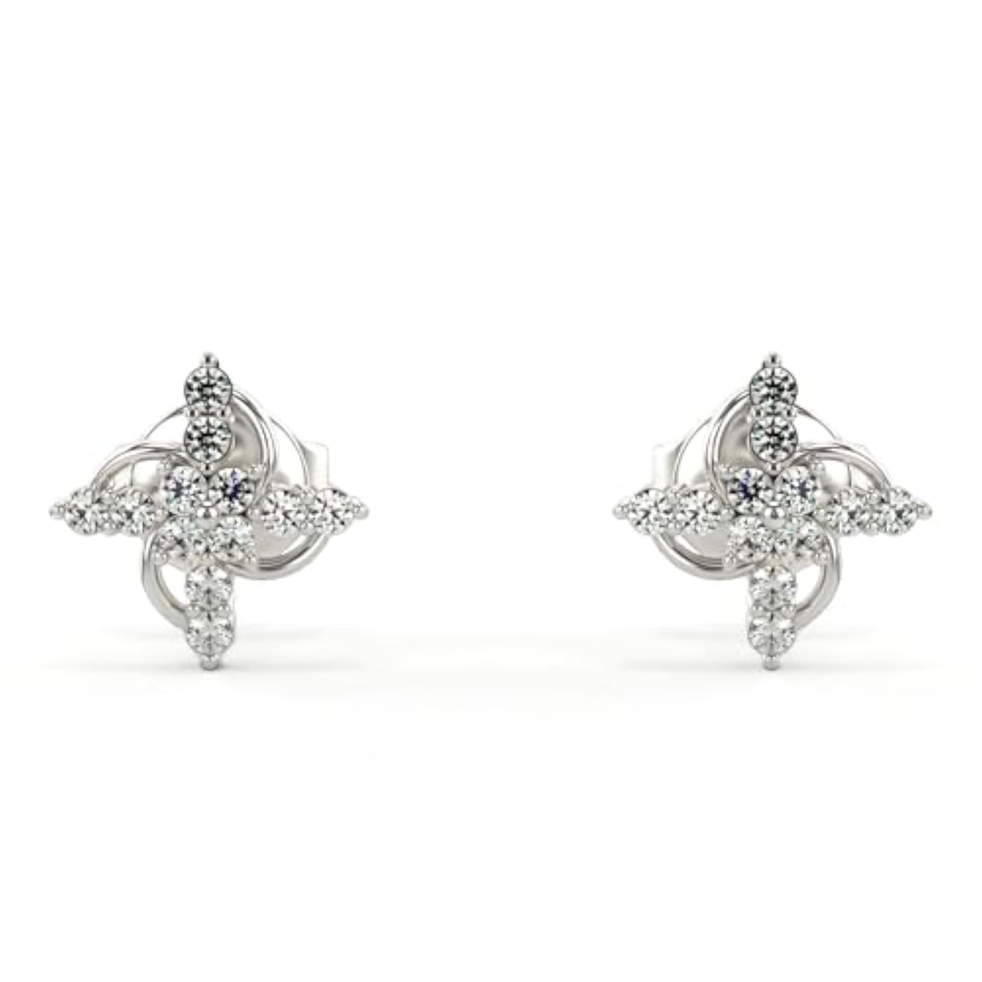 Women's Sterling Silver 0.18cts Lab Grown Diamond Earrings, Elegant