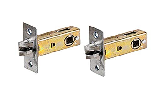 Boxonly 2PCS 50mm Forked Tubular Mortice Latch Stainless Steel Door Latch Sprung Lever Door Handles