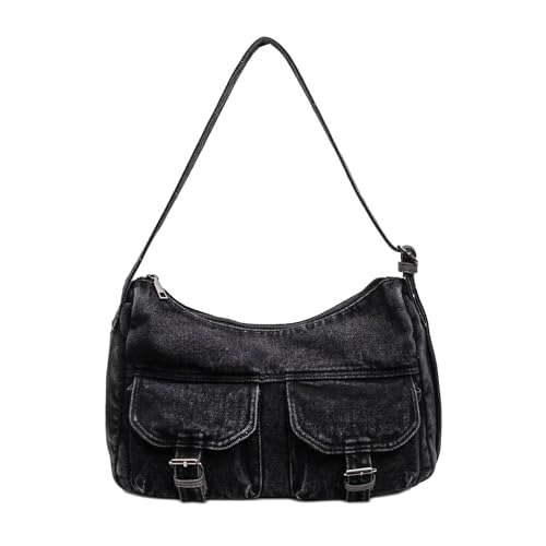 Bolso de lona vaquera tipo bandolera unisex retro miniatura 1