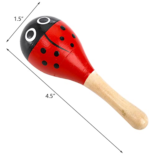Hedume 20 Pack Mini Wooden Festival Maracas, Kids Baby Rattles Egg Shaker, Shaker Sand Hammer Toy Noisemaker for Party Favors, Musical Fun, Birthday Parties, Carnivals