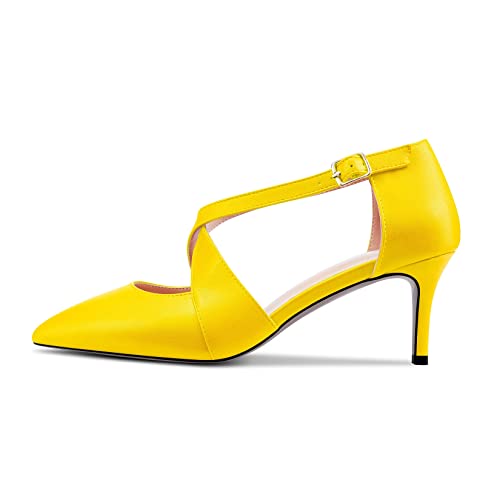 Castamere Stiletto Mid Heel Pointed Toe Cross-Strap Pumps Wedding Party 2.6 Inches Heels2