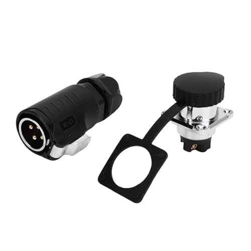 Conector de aviación de 4 pines IP68 25A con brida cuadrada para cable 2