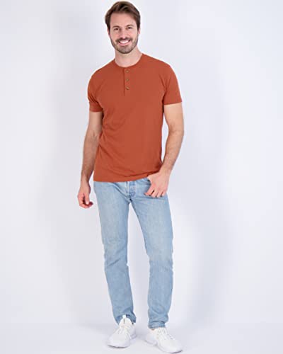 Image of Real Essentials 3 Pack: Mens Casual Long & Short Sleeve Cotton Henley Lightweight Button T-Shirt, Long Sleeve - Set