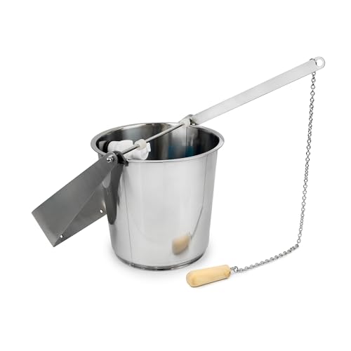 Saunainter Edelstahl Schwalldusche für die Sauna – 18 Liter, Montierbar, automatische Nachfüllung, Eimerdusche, Saunazubehör