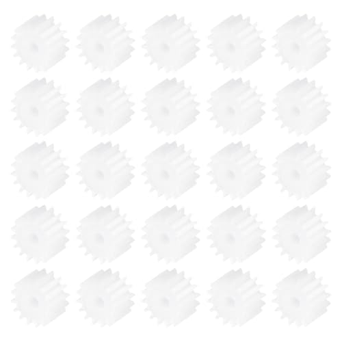 MECCANIXITY 50 Pcs Plastic Gears 16 Teeth Plastic Motor Gear Model 162A Reduction Gear for RC Car Model DIY Robot (White, Module 0.5)