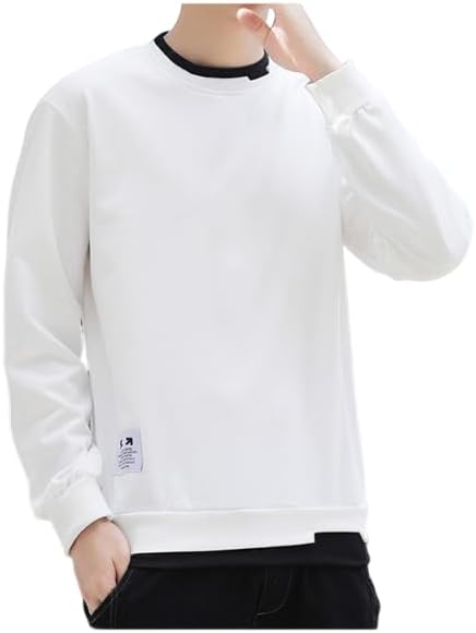 （06:30時点） [Ｋａｙｉｙａｓｕ] トレーナー メンズ 秋服 スウェット 長袖 tシャツ おしゃれ 丸首 大きいサイズ 切り替え ファッション メンズ シンプル オシャレ 薄手 パーカー 春 秋 冬 XS-2XL(XL ホワイト)