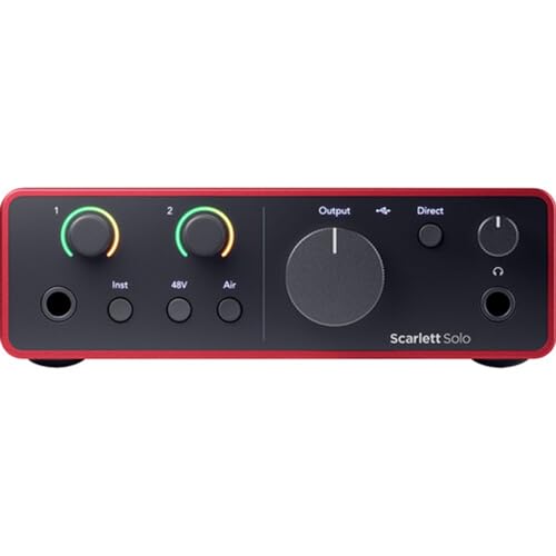 Focusrite Scarlett Solo USB-C Audio Interface (4th Gen) Bundle with Polsen HPC-A30 Studio Monitor Headphones, Pop Filter and XLR- XLR Cable