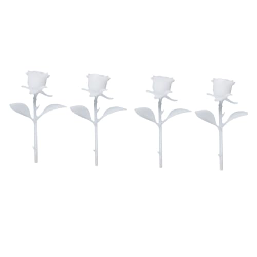 ARTSEWPLY 4pcs Mini Rose Craft Models DIY Handmade Crystal Miniature Rose Decorations for Home Decor Creative Floral Art Kit for Crafting and Gifts