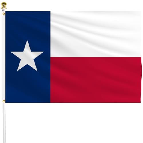 Texas State Flag 3x5 FT Outdoor, Vibrant Color Polyester Lone Star Flag with 2 Brass Grommets, Texan State TX Flag for Elections, Patriotic Decorations, Independence Day Celebrations
